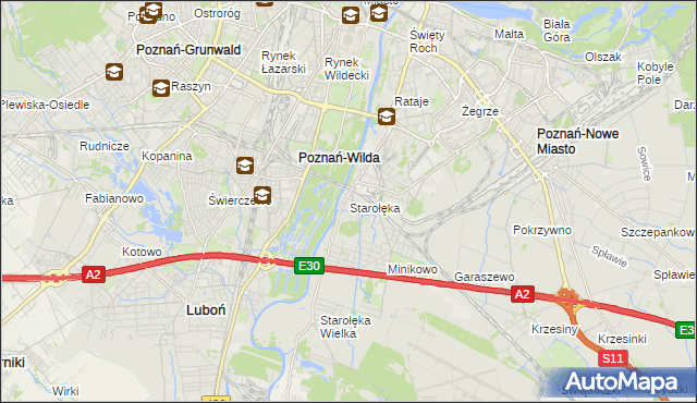 mapa Starołęka, Starołęka na mapie Targeo