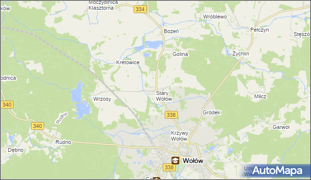mapa Stary Wołów, Stary Wołów na mapie Targeo