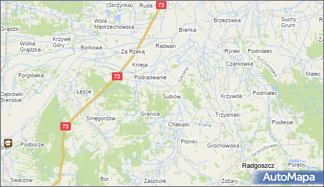 mapa Sutków, Sutków na mapie Targeo