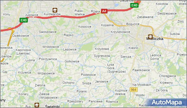 mapa Sygneczów, Sygneczów na mapie Targeo