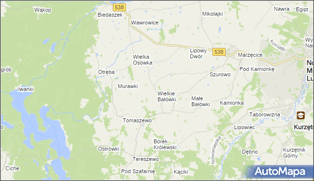 mapa Wielkie Bałówki, Wielkie Bałówki na mapie Targeo
