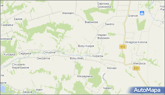 mapa Metelin gmina Urzędów, Metelin gmina Urzędów na mapie Targeo