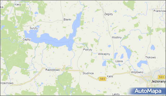 mapa Potryty, Potryty na mapie Targeo