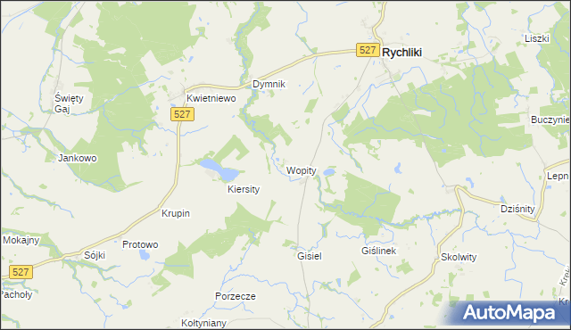 mapa Wopity, Wopity na mapie Targeo