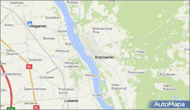 mapa Bobrowniki powiat lipnowski, Bobrowniki powiat lipnowski na mapie Targeo