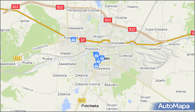 mapa Chełma, Chełm na mapie Targeo