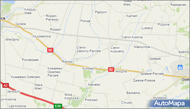 mapa Cienin-Perze, Cienin-Perze na mapie Targeo