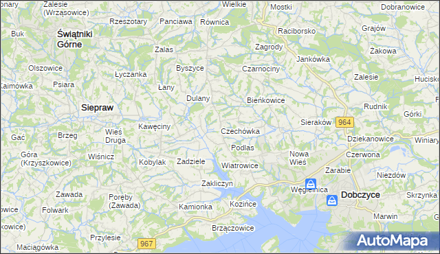 mapa Czechówka gmina Siepraw, Czechówka gmina Siepraw na mapie Targeo