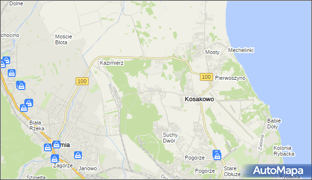mapa Dębogórze, Dębogórze na mapie Targeo