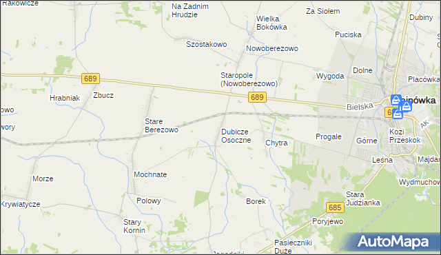 mapa Dubicze Osoczne, Dubicze Osoczne na mapie Targeo
