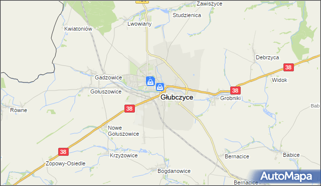 mapa Głubczyce, Głubczyce na mapie Targeo
