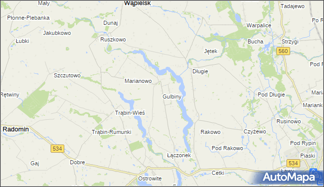 mapa Gulbiny, Gulbiny na mapie Targeo