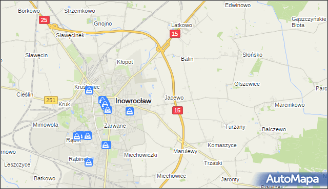 mapa Jacewo, Jacewo na mapie Targeo