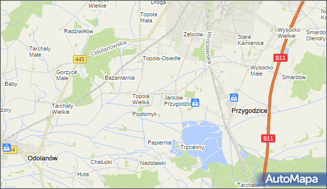 mapa Janków Przygodzki, Janków Przygodzki na mapie Targeo