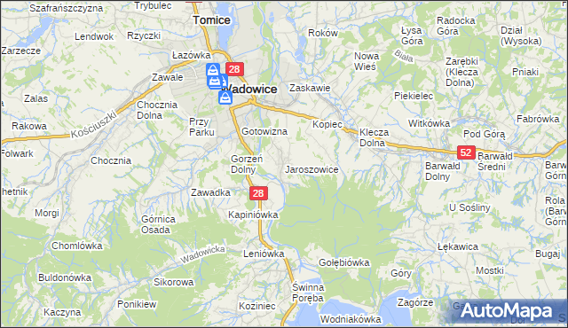 mapa Jaroszowice, Jaroszowice na mapie Targeo