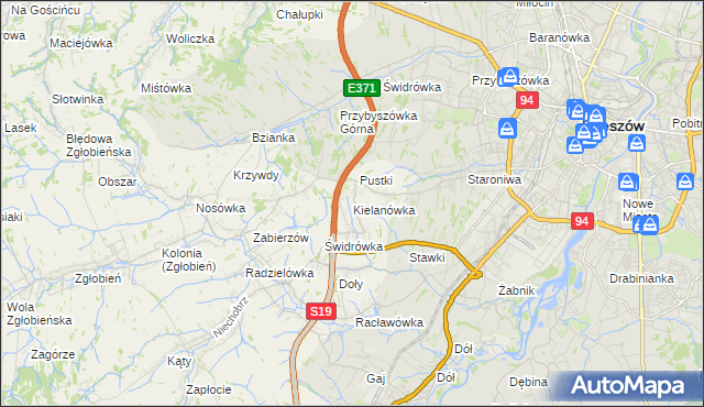 mapa Kielanówka, Kielanówka na mapie Targeo