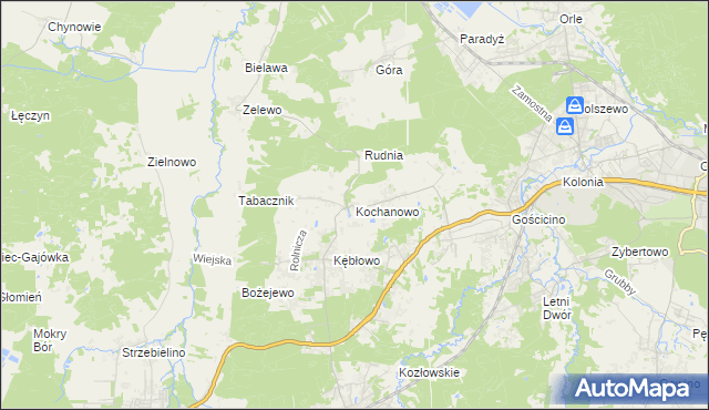 mapa Kochanowo gmina Luzino, Kochanowo gmina Luzino na mapie Targeo