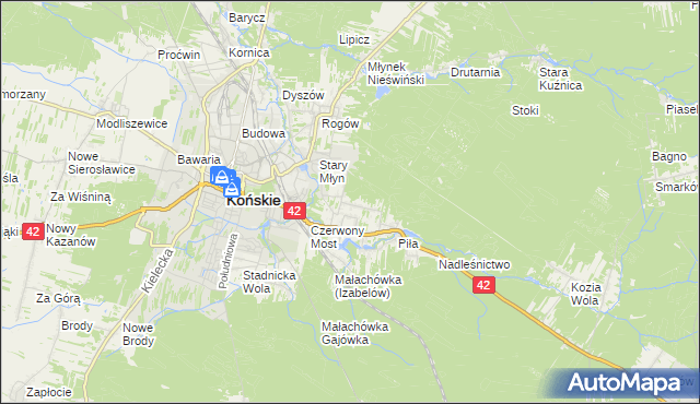 mapa Koczwara, Koczwara na mapie Targeo
