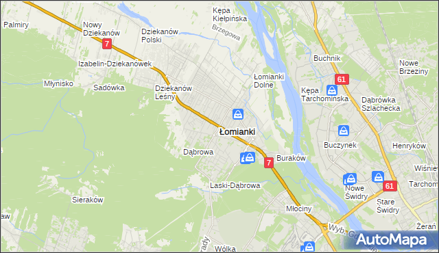 mapa Łomianki, Łomianki na mapie Targeo