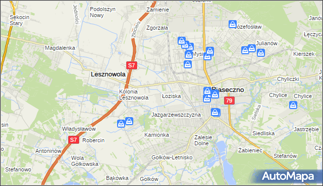 mapa Łoziska, Łoziska na mapie Targeo