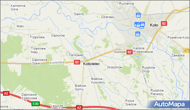 mapa Mariampol gmina Kościelec, Mariampol gmina Kościelec na mapie Targeo