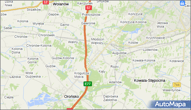 mapa Młodocin Mniejszy, Młodocin Mniejszy na mapie Targeo
