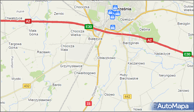 mapa Obłaczkowo, Obłaczkowo na mapie Targeo