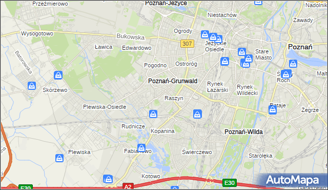 mapa Raszyn gmina Poznań, Raszyn gmina Poznań na mapie Targeo
