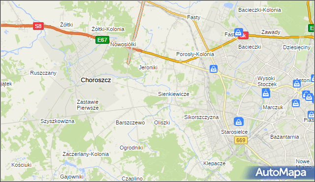 mapa Sienkiewicze, Sienkiewicze na mapie Targeo