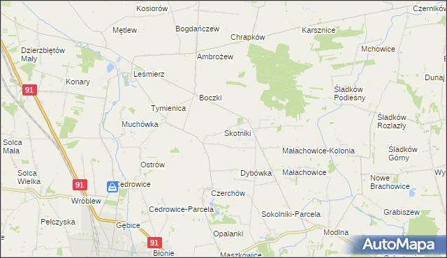 mapa Skotniki gmina Ozorków, Skotniki gmina Ozorków na mapie Targeo