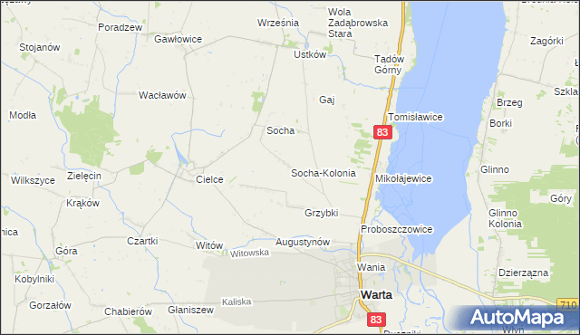 mapa Socha-Kolonia, Socha-Kolonia na mapie Targeo