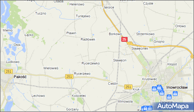 mapa Sójkowo gmina Inowrocław, Sójkowo gmina Inowrocław na mapie Targeo