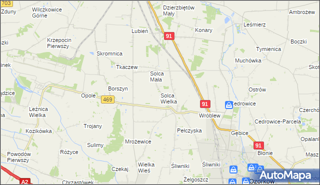 mapa Solca Wielka, Solca Wielka na mapie Targeo