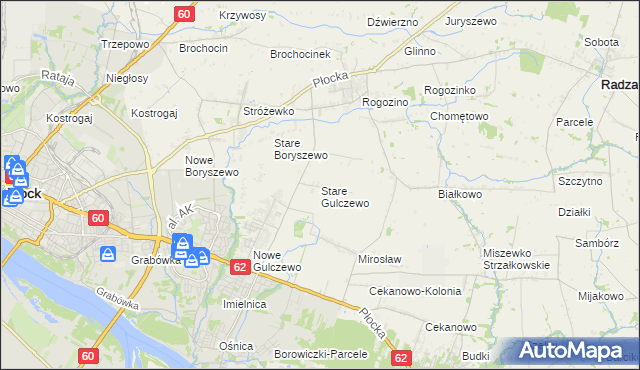 mapa Stare Gulczewo, Stare Gulczewo na mapie Targeo