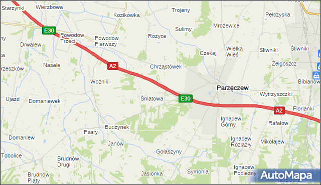mapa Stary Chrząstów, Stary Chrząstów na mapie Targeo