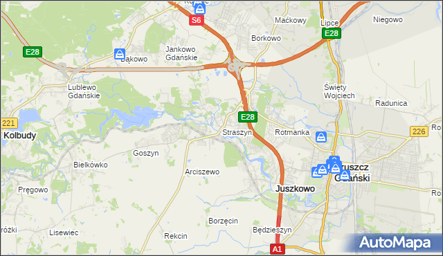 mapa Straszyn, Straszyn na mapie Targeo