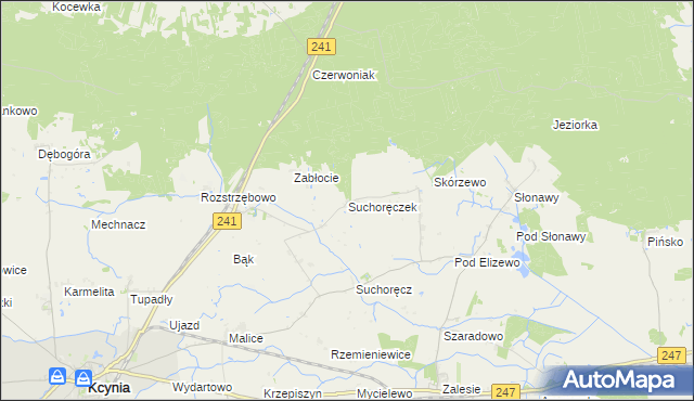 mapa Suchoręczek, Suchoręczek na mapie Targeo