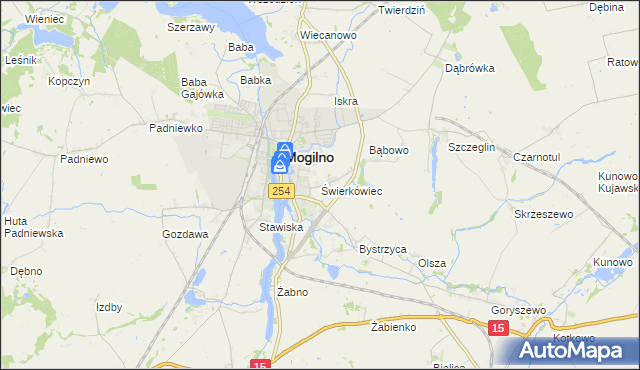 mapa Świerkówiec, Świerkówiec na mapie Targeo