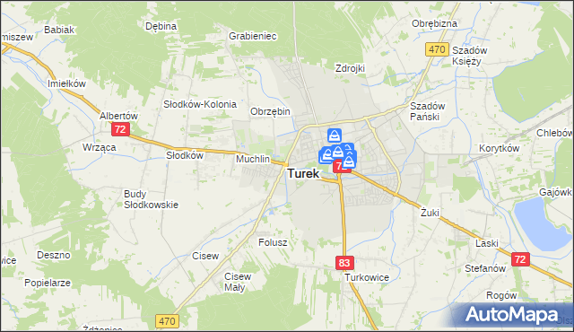 mapa Turka, Turek na mapie Targeo