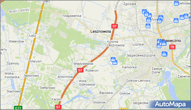 mapa Wilcza Góra gmina Lesznowola, Wilcza Góra gmina Lesznowola na mapie Targeo