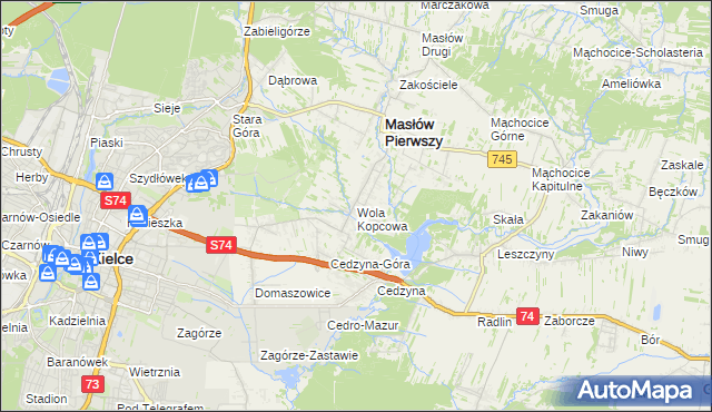 mapa Wola Kopcowa, Wola Kopcowa na mapie Targeo