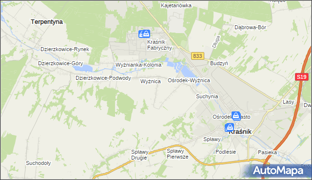 mapa Wyżnica-Kolonia, Wyżnica-Kolonia na mapie Targeo