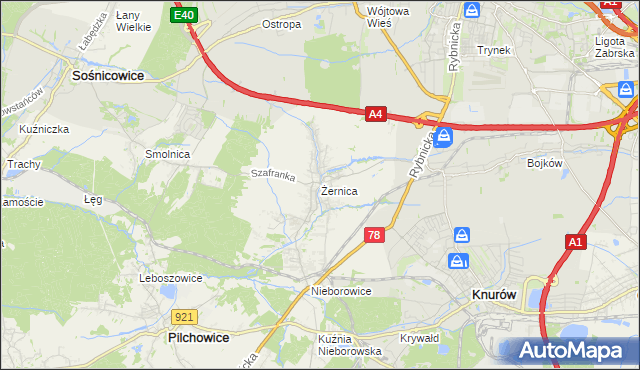 mapa Żernica, Żernica na mapie Targeo