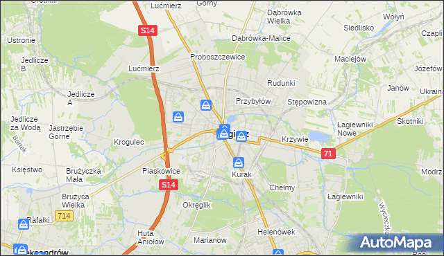 mapa Zgierz, Zgierz na mapie Targeo