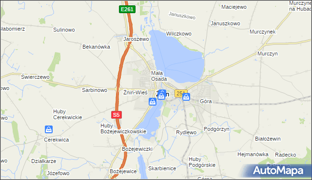 mapa Żnin, Żnin na mapie Targeo