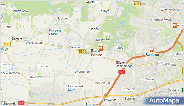 mapa Babice Nowe, Babice Nowe na mapie Targeo