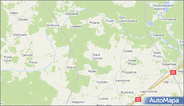 mapa Stara Juńcza, Stara Juńcza na mapie Targeo