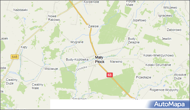 mapa Mały Płock, Mały Płock na mapie Targeo