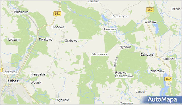 mapa Zdzisławice gmina Łobez, Zdzisławice gmina Łobez na mapie Targeo