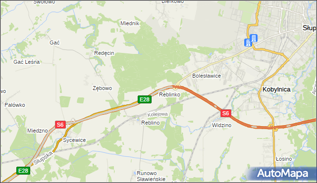 mapa Reblinko, Reblinko na mapie Targeo